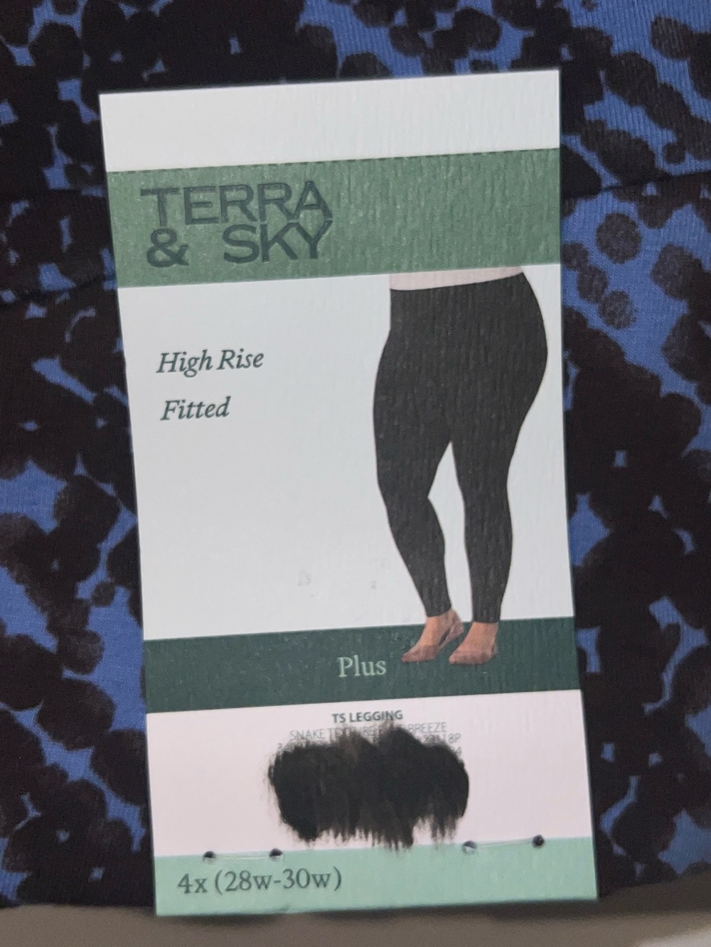 Terra & Sky Plus High-Rise Leggings - Blue and Black Print